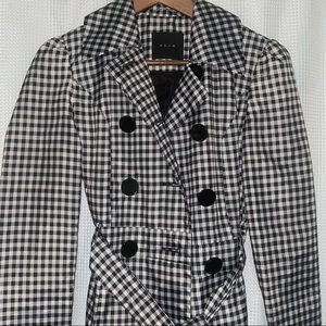 KOAN Trench Coat Black & White Checkered S